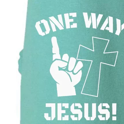 One Way Jesus People Christian Revolution Finger Up Retro Doggie 3-End Fleece Hoodie