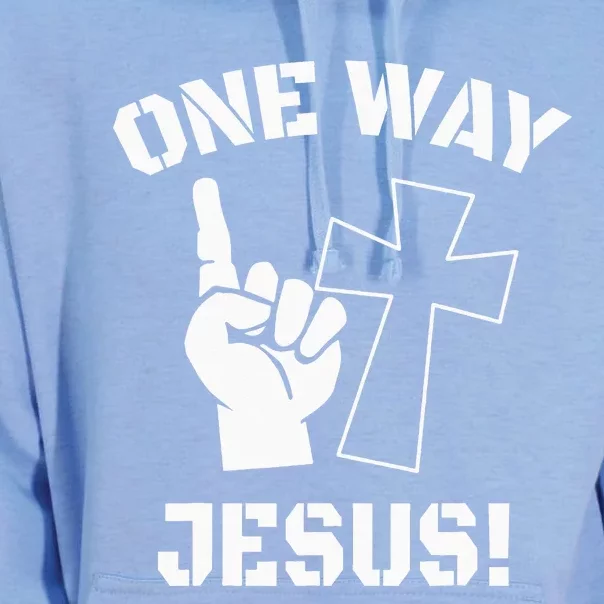 One Way Jesus People Christian Revolution Finger Up Retro Unisex Surf Hoodie