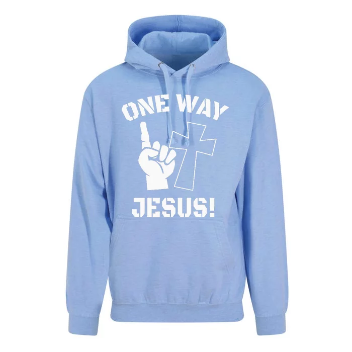 One Way Jesus People Christian Revolution Finger Up Retro Unisex Surf Hoodie