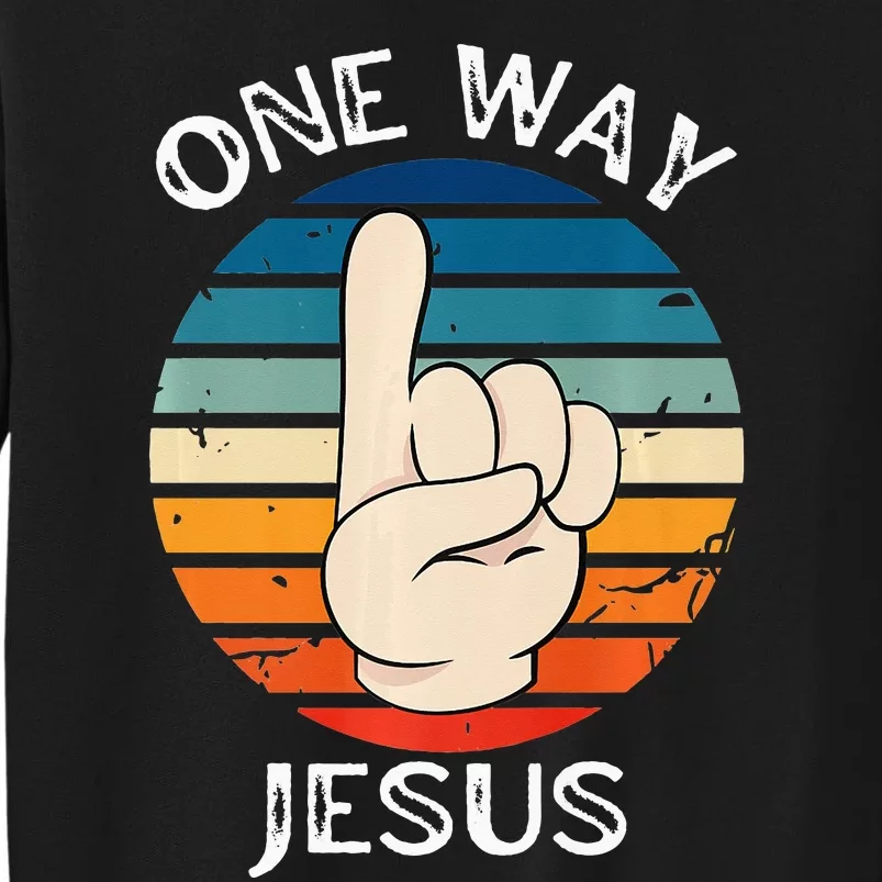 One Way Jesus People Christian Revolution Finger Up Sweatshirt