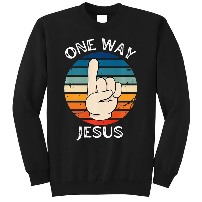 One Way Jesus People Christian Revolution Finger Up Sweatshirt