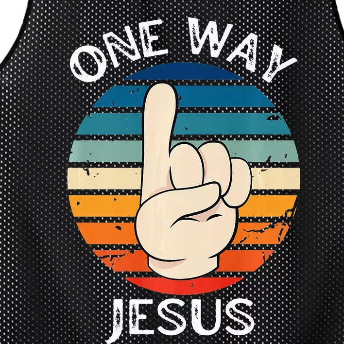 One Way Jesus People Christian Revolution Finger Up Mesh Reversible Basketball Jersey Tank