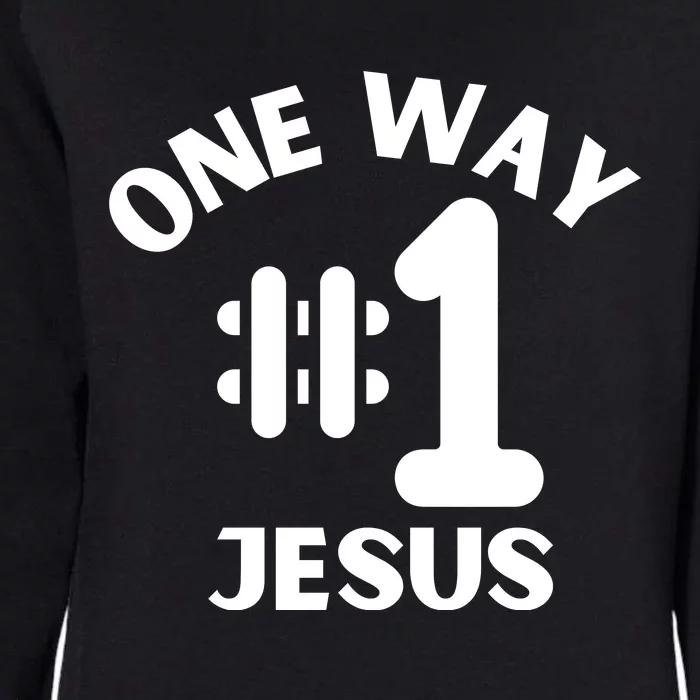 One Way Jesus People Christian Revolution Finger Up Retro Womens California Wash Sweatshirt