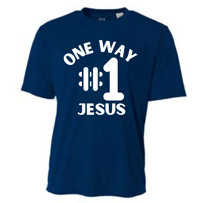 One Way Jesus People Christian Revolution Finger Up Retro Cooling Performance Crew T-Shirt