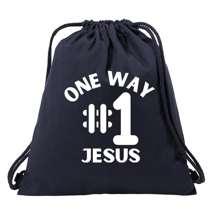 One Way Jesus People Christian Revolution Finger Up Retro Drawstring Bag