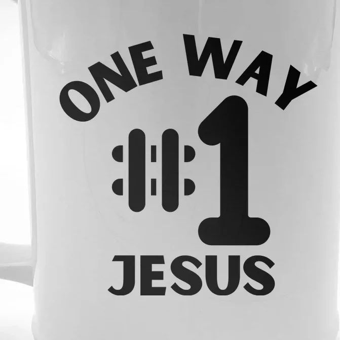 One Way Jesus People Christian Revolution Finger Up Retro Front & Back Beer Stein