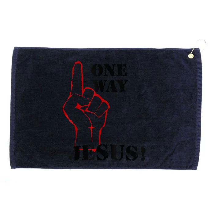 One Way Jesus People Christian Revolution Finger Up Retro Grommeted Golf Towel