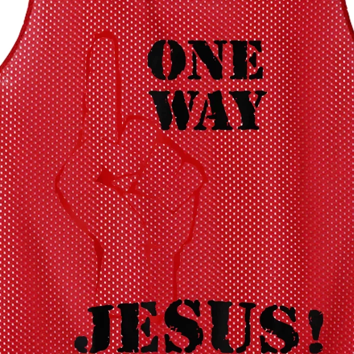 One Way Jesus People Christian Revolution Finger Up Retro Mesh Reversible Basketball Jersey Tank