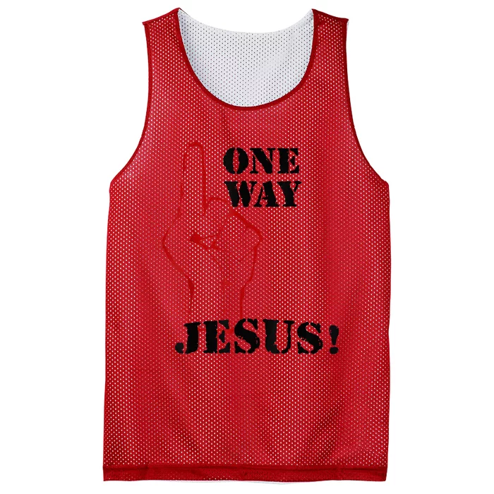 One Way Jesus People Christian Revolution Finger Up Retro Mesh Reversible Basketball Jersey Tank