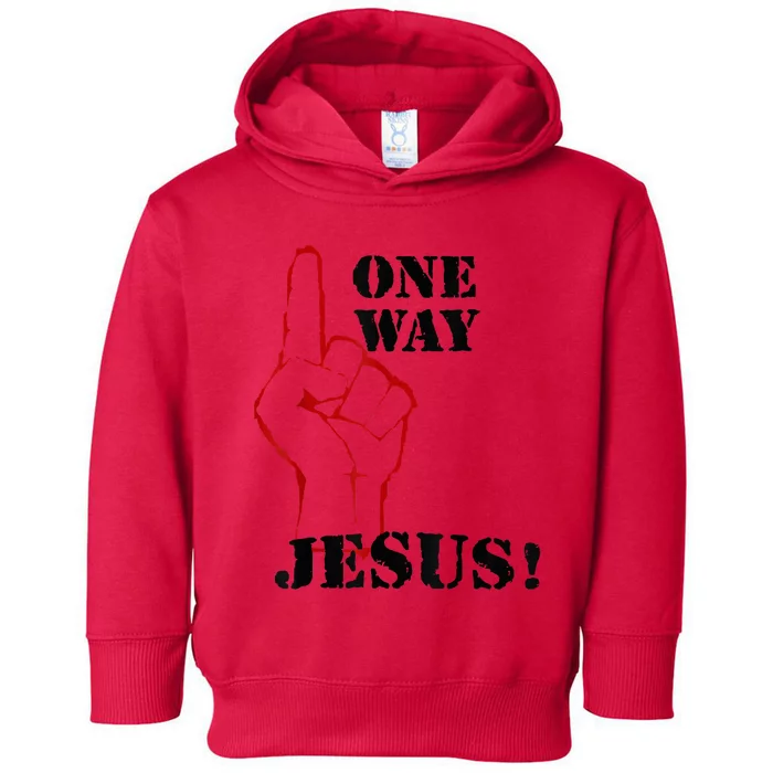 One Way Jesus People Christian Revolution Finger Up Retro Toddler Hoodie