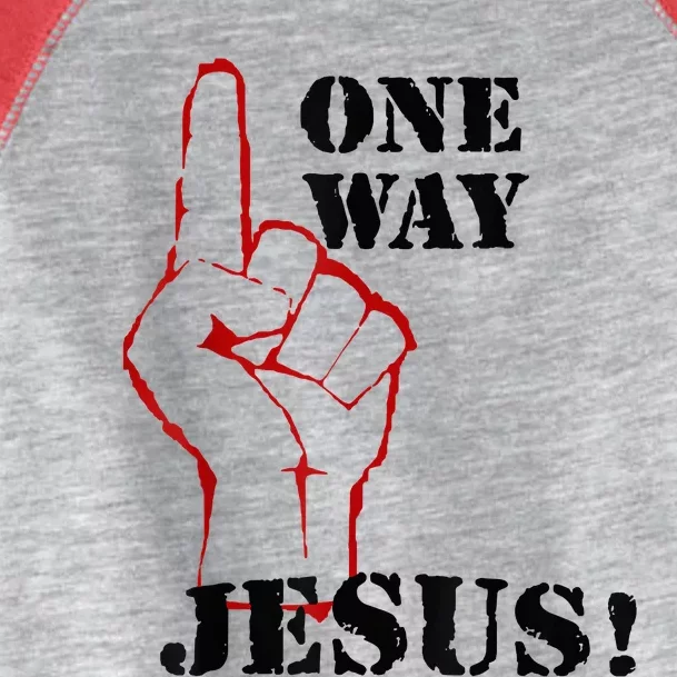 One Way Jesus People Christian Revolution Finger Up Retro Toddler Fine Jersey T-Shirt