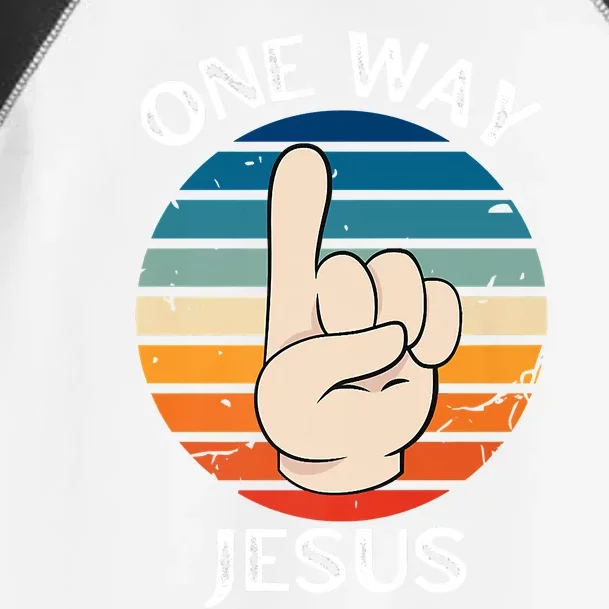 One Way Jesus People Christian Revolution Finger Up Retro Toddler Fine Jersey T-Shirt