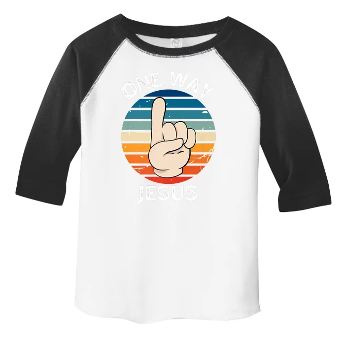 One Way Jesus People Christian Revolution Finger Up Retro Toddler Fine Jersey T-Shirt