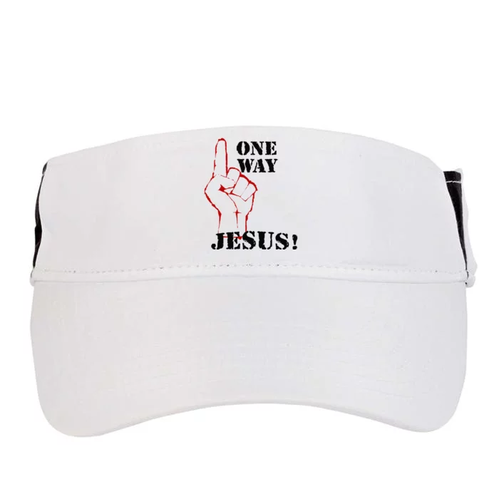 One Way Jesus People Christian Revolution Finger Up Retro Adult Drive Performance Visor