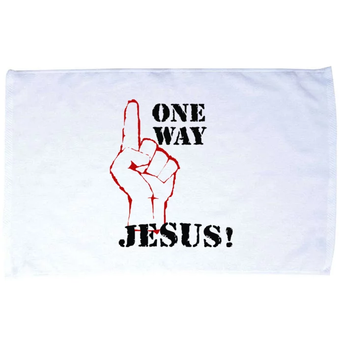 One Way Jesus People Christian Revolution Finger Up Retro Microfiber Hand Towel