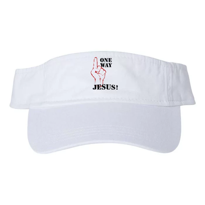 One Way Jesus People Christian Revolution Finger Up Retro Valucap Bio-Washed Visor