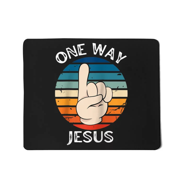 One Way Jesus People Christian Revolution Finger Up Retro Raglan Baseball Tee Mousepad