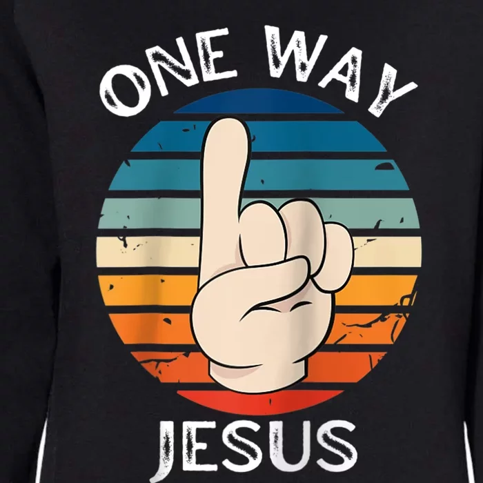 One Way Jesus People Christian Revolution Finger Up Retro Raglan Baseball Tee Womens California Wash Sweatshirt