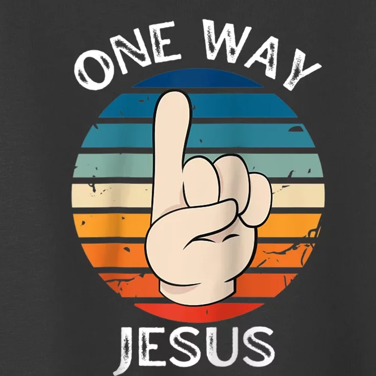 One Way Jesus People Christian Revolution Finger Up Retro Raglan Baseball Tee Toddler T-Shirt