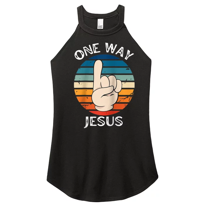 One Way Jesus People Christian Revolution Finger Up Retro Raglan Baseball Tee Women’s Perfect Tri Rocker Tank