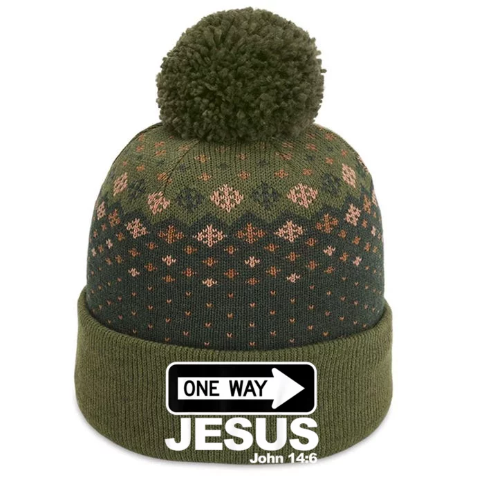 One way John 14:6 Jesus The Baniff Cuffed Pom Beanie