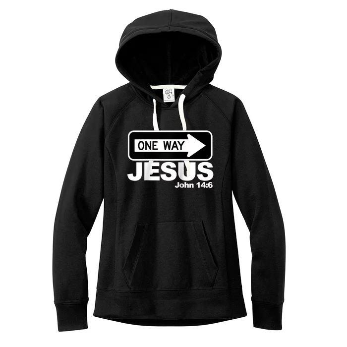 One way John 14:6 Jesus Raglan Baseball Tee Women's Fleece Hoodie