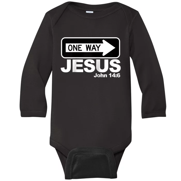 One way John 14:6 Jesus Raglan Baseball Tee Baby Long Sleeve Bodysuit