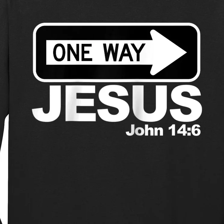 One way John 14:6 Jesus Raglan Baseball Tee Tall Long Sleeve T-Shirt