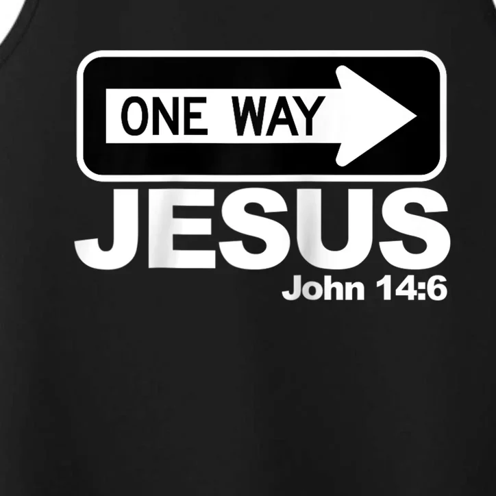 One way John 14:6 Jesus Raglan Baseball Tee Performance Tank