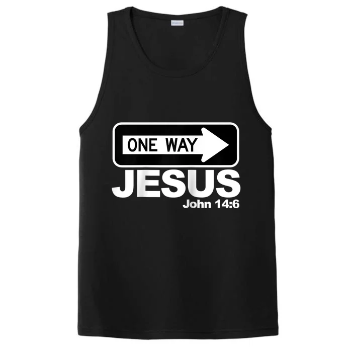 One way John 14:6 Jesus Raglan Baseball Tee Performance Tank