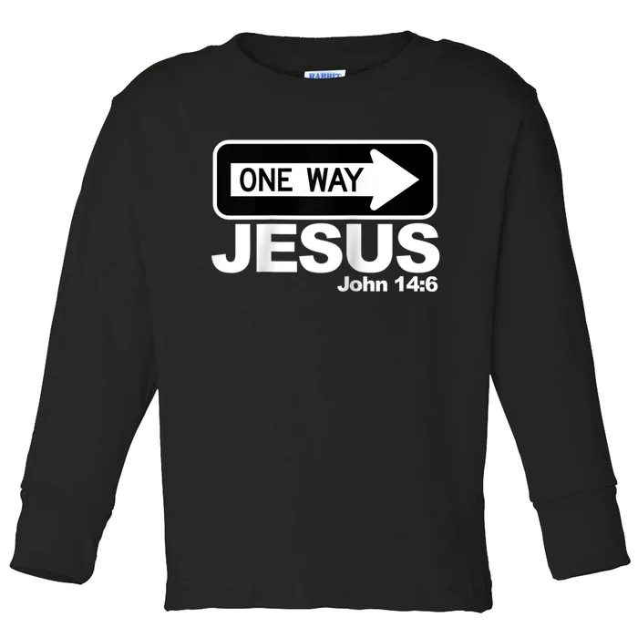 One way John 14:6 Jesus Raglan Baseball Tee Toddler Long Sleeve Shirt