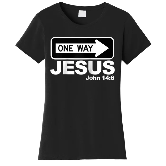 One way John 14:6 Jesus Raglan Baseball Tee Women's T-Shirt