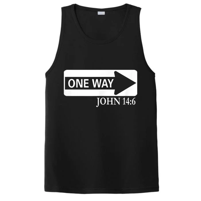 One way John 14:6 Jesus Christian Christmas Performance Tank