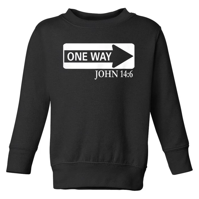 One way John 14:6 Jesus Christian Christmas Toddler Sweatshirt