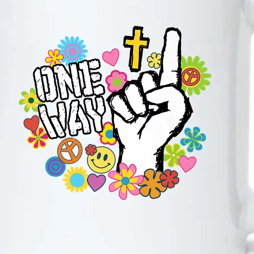 One Way Jesus People Christian Revolution Finger Up Retro Black Color Changing Mug