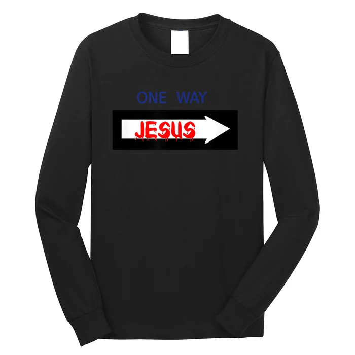 One Way - Jesus - Cross nerd christian faith - Jesus4m3 Long Sleeve Shirt