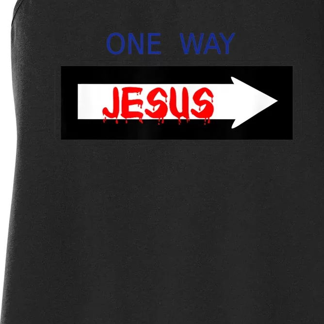 One Way - Jesus - Cross nerd christian faith - Jesus4m3 Women's Racerback Tank