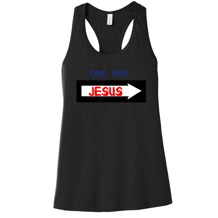 One Way - Jesus - Cross nerd christian faith - Jesus4m3 Women's Racerback Tank