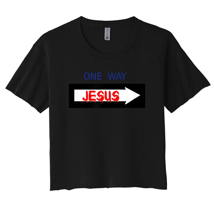 One Way - Jesus - Cross nerd christian faith - Jesus4m3 Women's Crop Top Tee