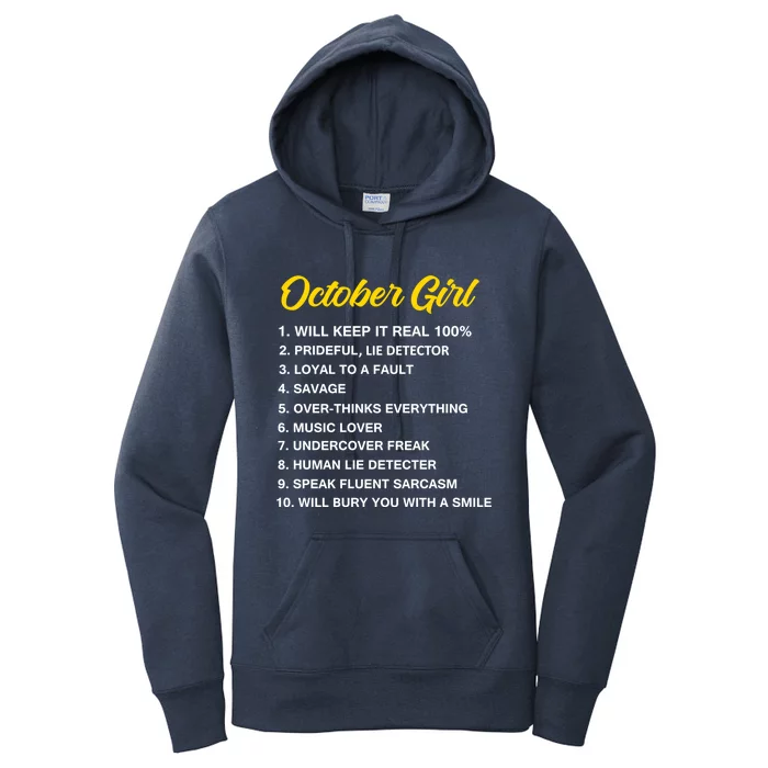 October Will Keep It Real 100% Libra Scorpio Birthday Great Gift Women's Pullover Hoodie