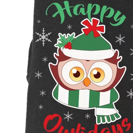 Owl Christmas Happy Owlidays Doggie 3-End Fleece Hoodie