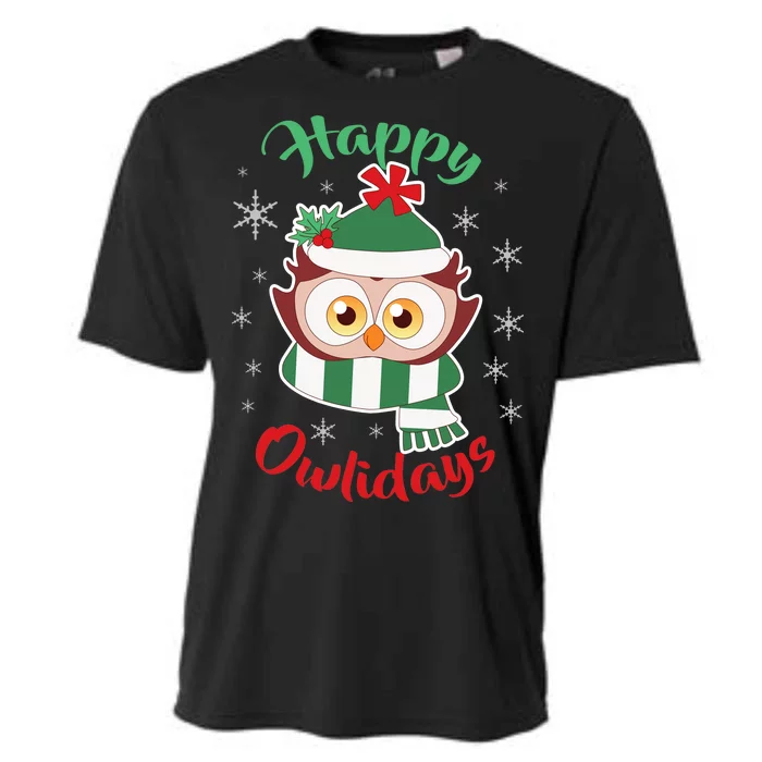 Owl Christmas Happy Owlidays Cooling Performance Crew T-Shirt