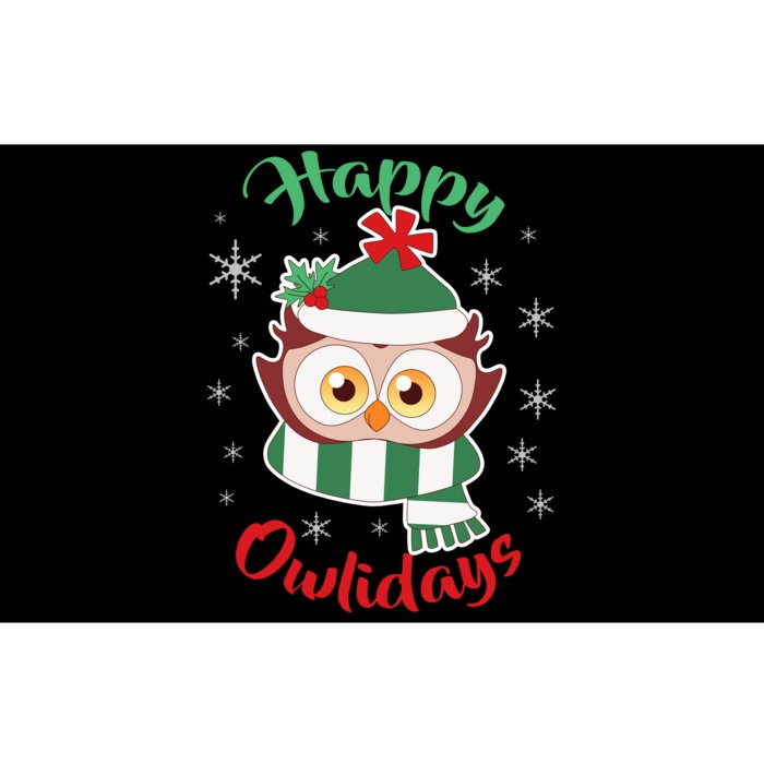 Owl Christmas Happy Owlidays Bumper Sticker