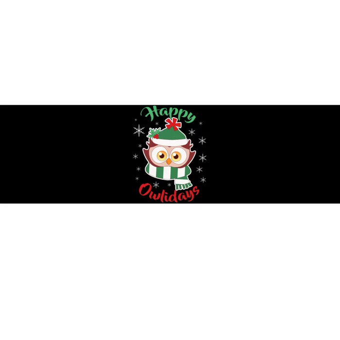 Owl Christmas Happy Owlidays Bumper Sticker