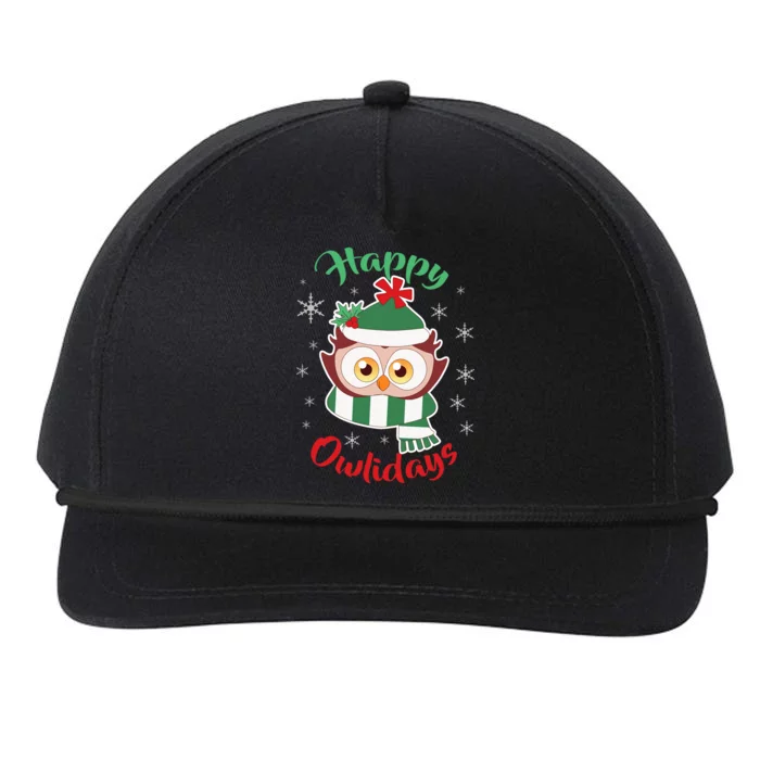 Owl Christmas Happy Owlidays Snapback Five-Panel Rope Hat