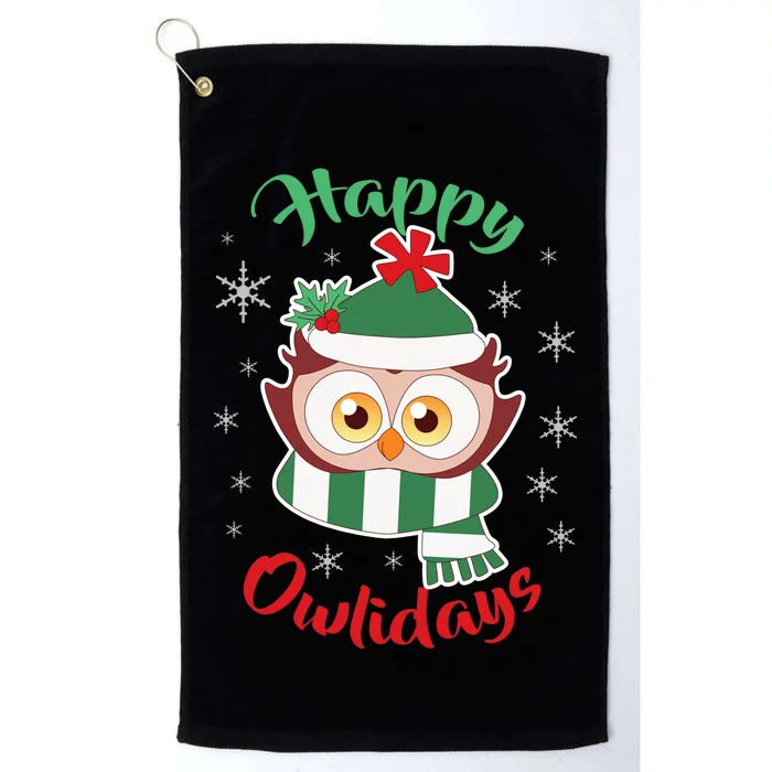 Owl Christmas Happy Owlidays Platinum Collection Golf Towel