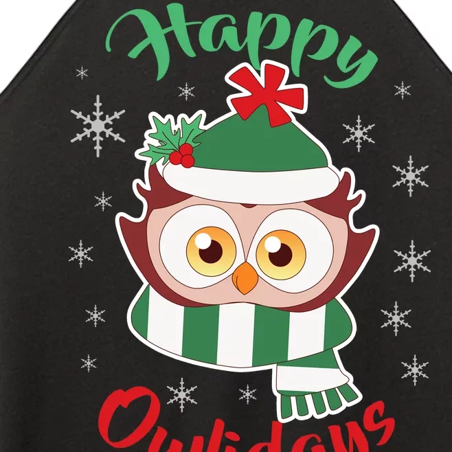 Owl Christmas Happy Owlidays Women’s Perfect Tri Rocker Tank