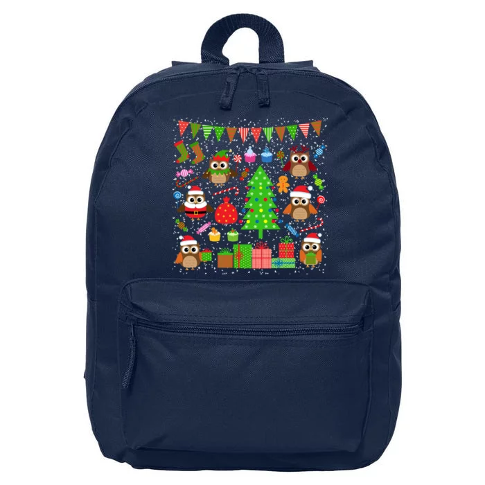 Owl Christmas Party Mashup 16 in Basic Backpack