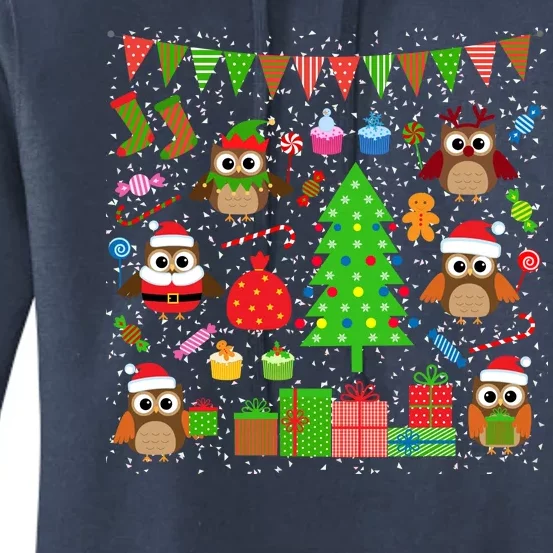 Owl Christmas Party Mashup Women's Pullover Hoodie