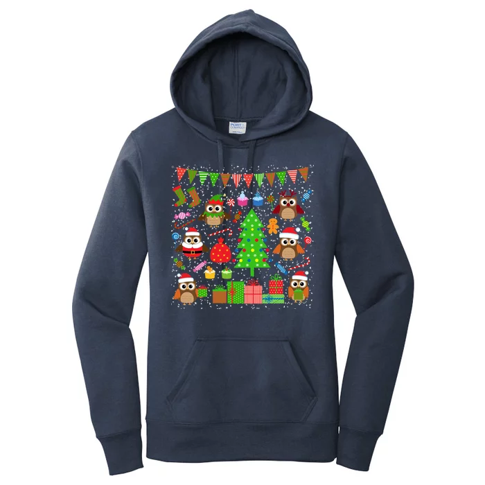 Owl Christmas Party Mashup Women's Pullover Hoodie